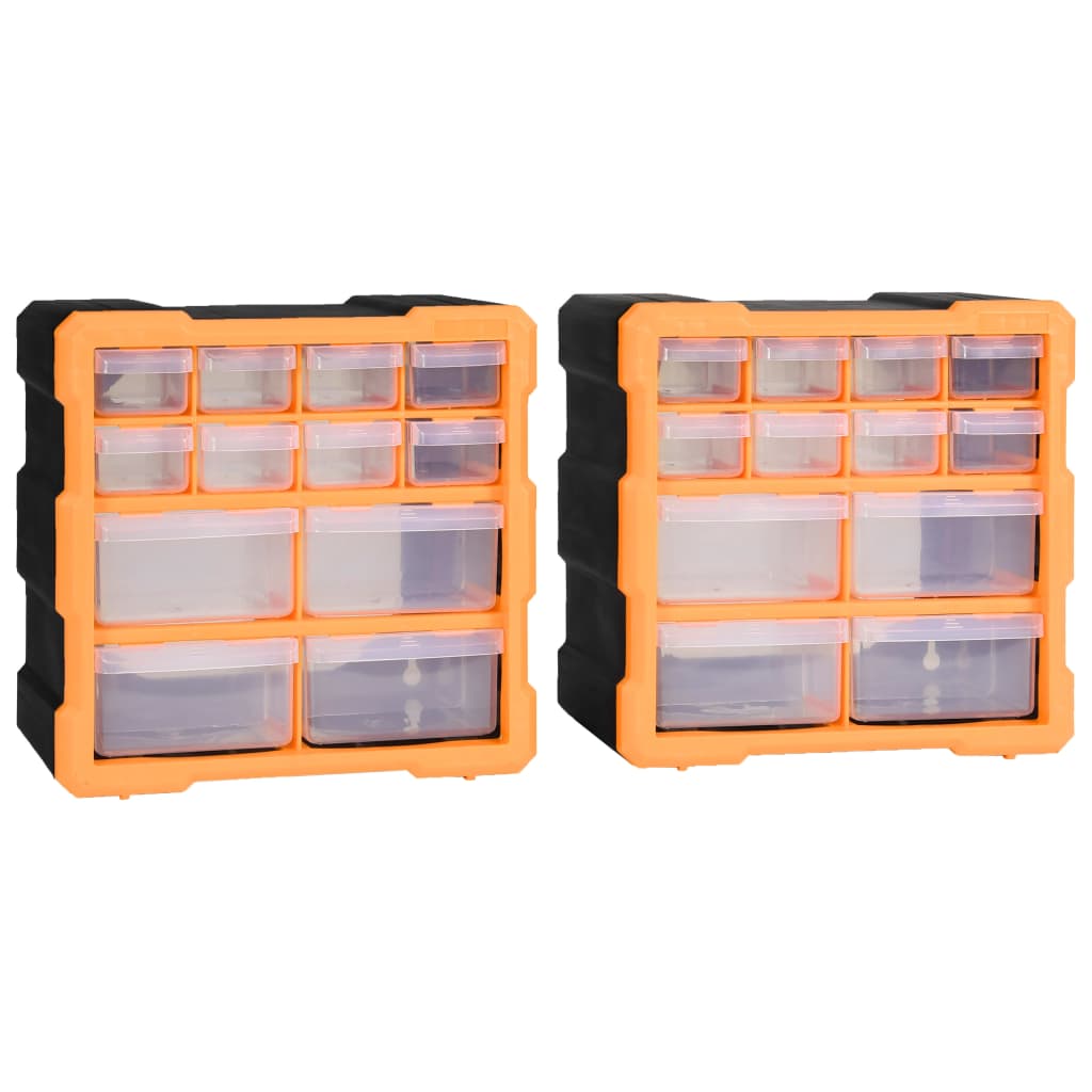 Multi-drawer Organisers with 12 Drawers 2 pcs 26.5x16x26 cm - Design Hut