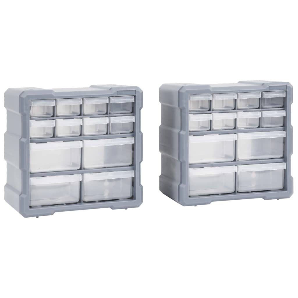 Multi-drawer Organisers with 12 Drawers 2 pcs 26.5x16x26 cm - R and M Furniture