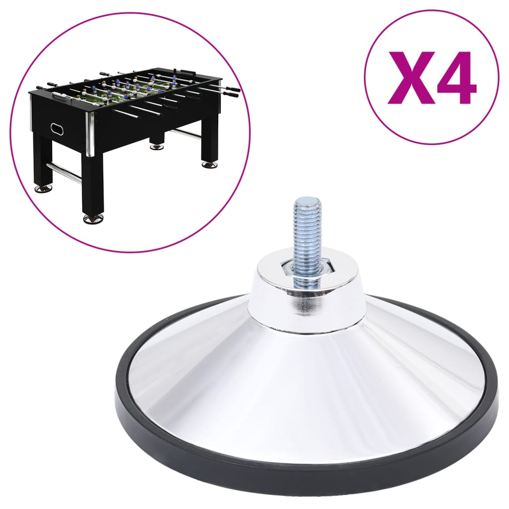 Football Table Feet 4 pcs Chrome - Design Hut