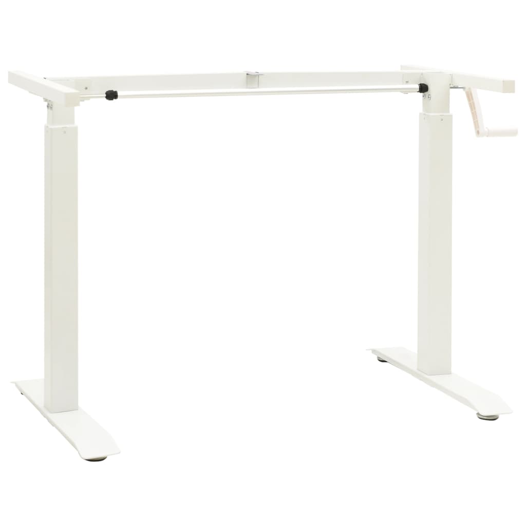 Manual Height Adjustable Standing Desk Frame Hand Crank White - Discount Dealers