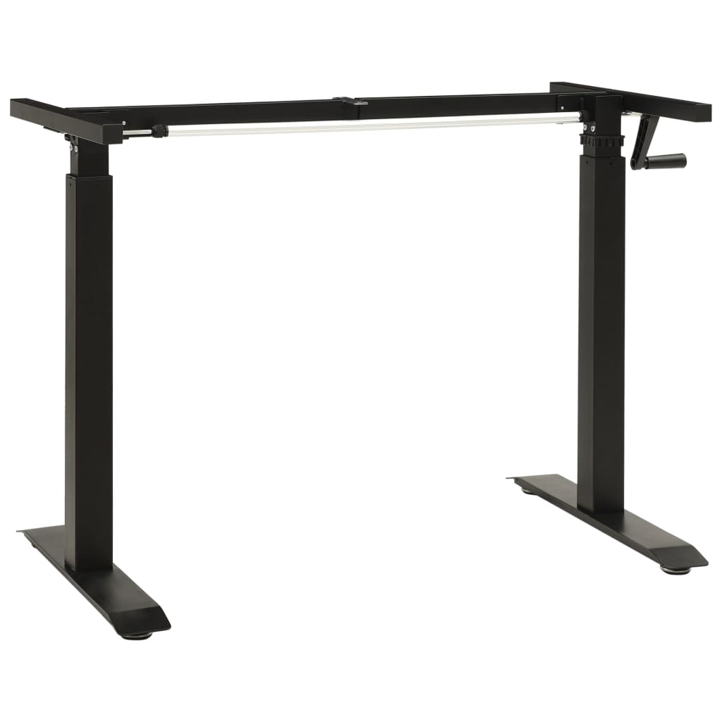 Manual Height Adjustable Standing Desk Frame Hand Crank Black - Millennium Furniture