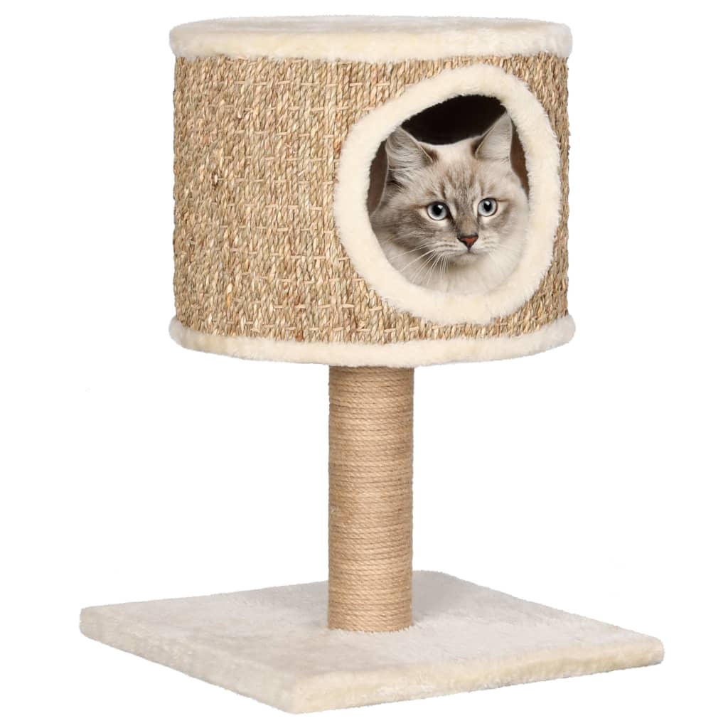 Cat Tree with Condo and Scratching Post 52 cm Seagrass - Style and Chic