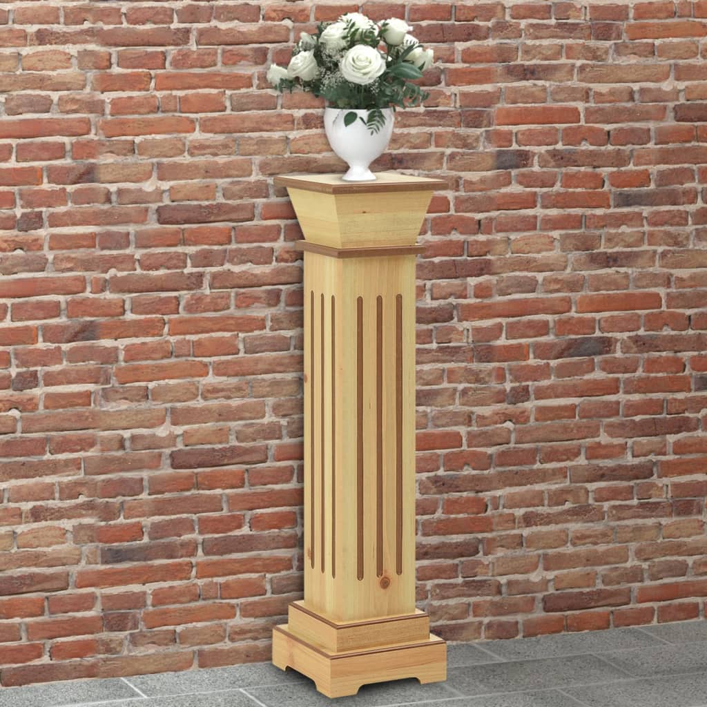 Classic Square Pillar Plant Stand Light Wood 17x17x66 cm MDF - All Things Good