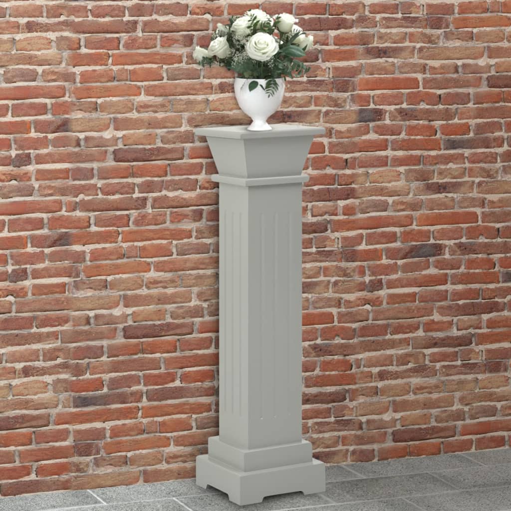 Classic Square Pillar Plant Stand Grey 17x17x66 cm MDF - Style and Chic