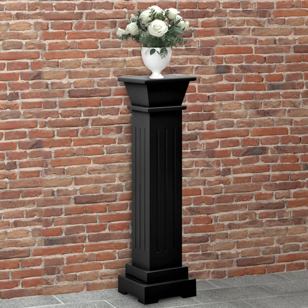 Classic Square Pillar Plant Stand Black 17x17x66 cm MDF - Merkel Designers