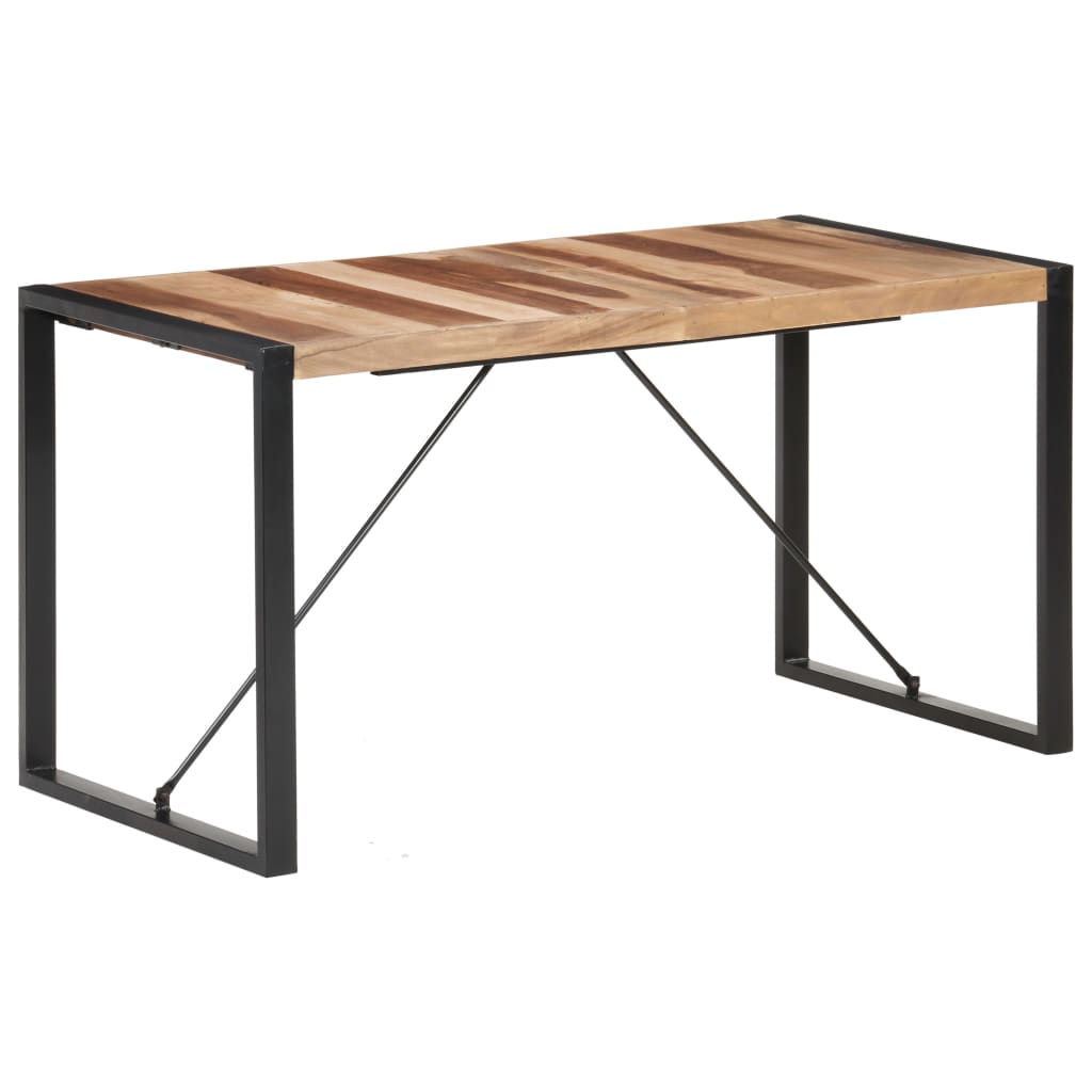 Dining Table 140x70x75 cm Solid Wood with Sheesham Finish - Merkel Designers