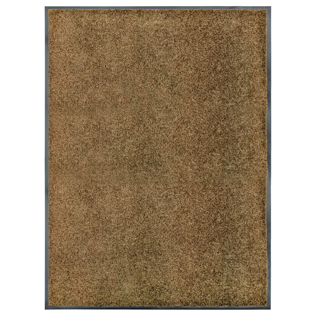 Doormat Washable Brown 90x120 cm - Decor Base
