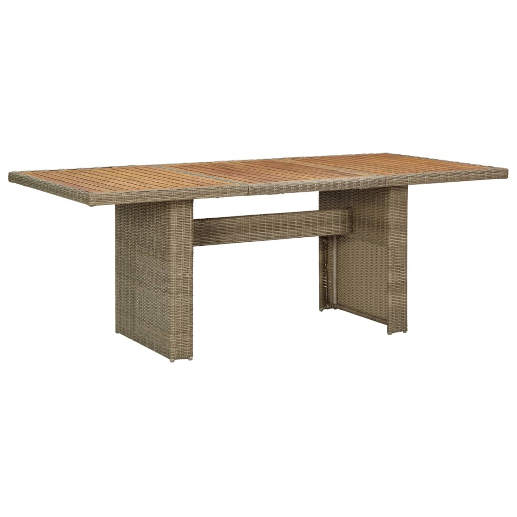 Garden Dining Table Brown 200x100x74 cm Poly Rattan - Millennium Furniture