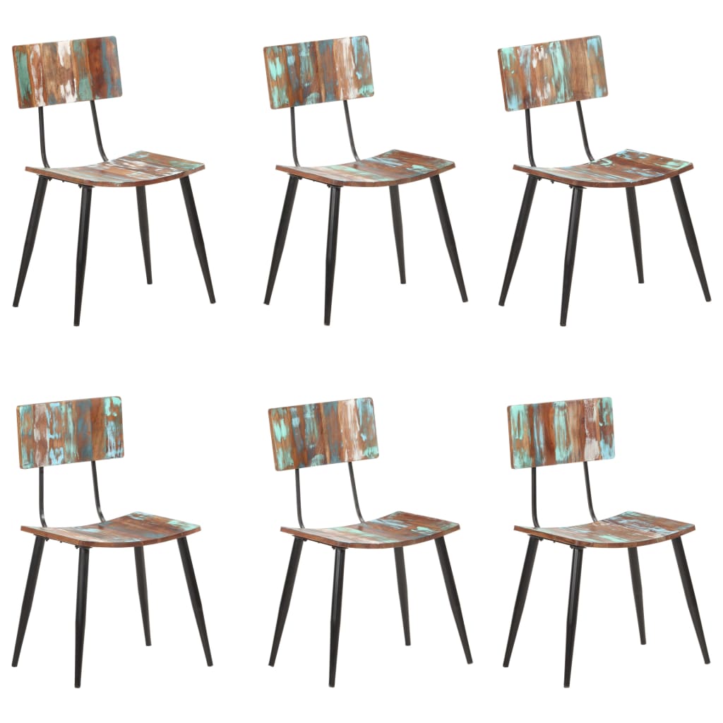 Dining Chairs 6 pcs Solid Reclaimed Wood - Discount Dealers