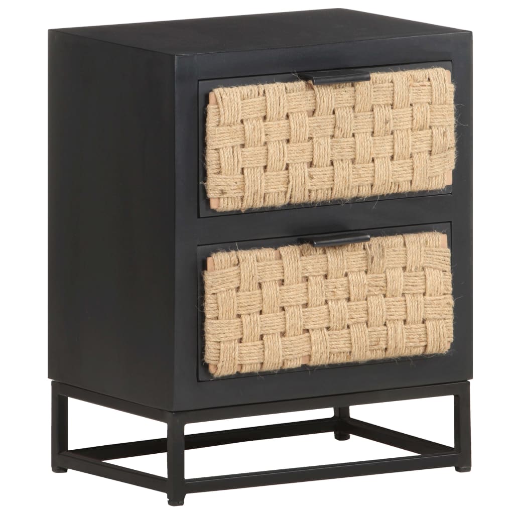 Bedside Table - ANCONA Dan Nightstand Black 40cm - Merkel Designers