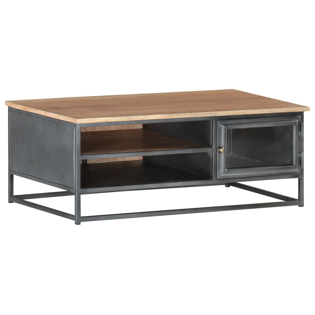 Coffee Table Grey 90x50x35 cm Solid Acacia Wood - Direct Imports