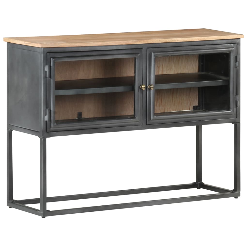 Sideboard Grey 100x30x70 cm Solid Acacia Wood - R and M Furniture
