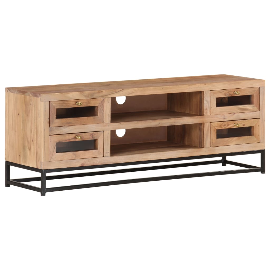 TV Cabinet 110x30x40 cm Solid Acacia Wood - Discount Dealers