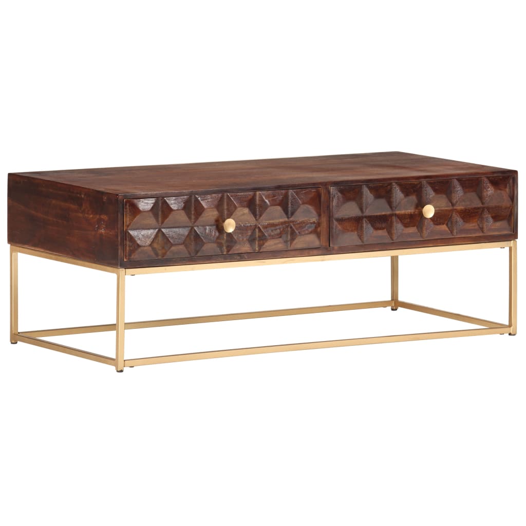 Coffee Table 112x50x40 cm Solid Mango Wood - Design Hut