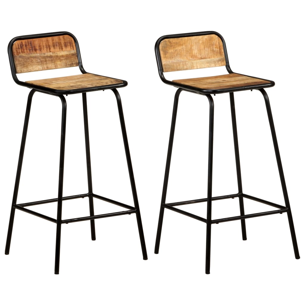 Bar Chairs 2 pcs Solid Mango Wood - All Things Good