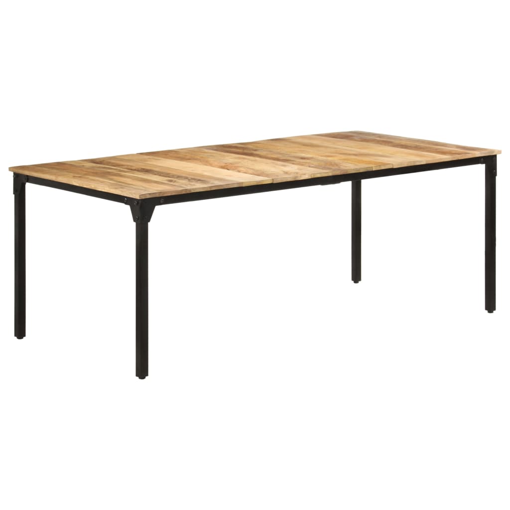 Dining Table 200x100x76 cm Rough Mango Wood - The Home Maker