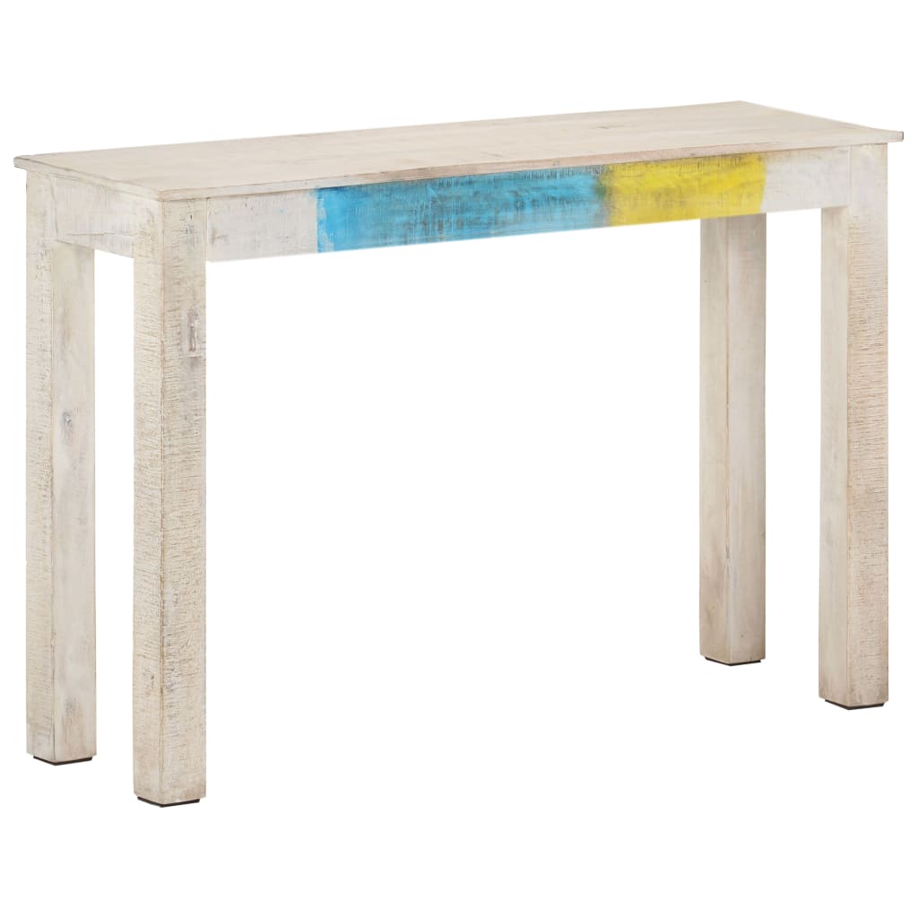 Console Table White 115x35x77 cm Rough Mango Wood - Direct Imports