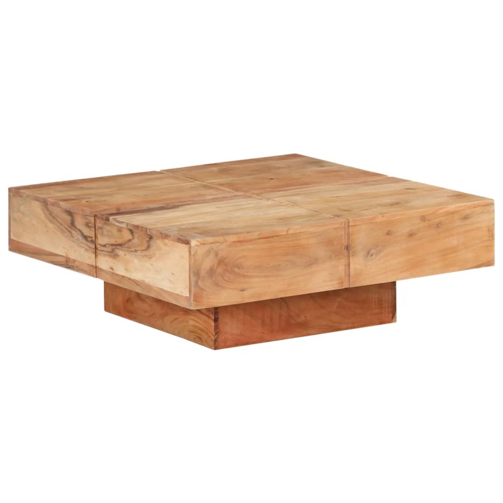 Coffee Table 80x80x28 cm Solid Acacia Wood - Discount Dealers
