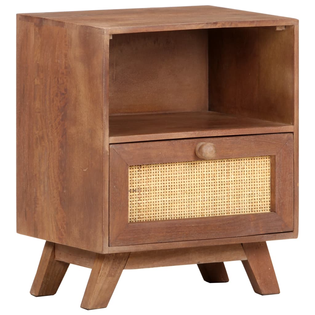 Bedside Table - ANCONA Glen Nightstand Wheat Finish Natural 40cm - Discount Dealers