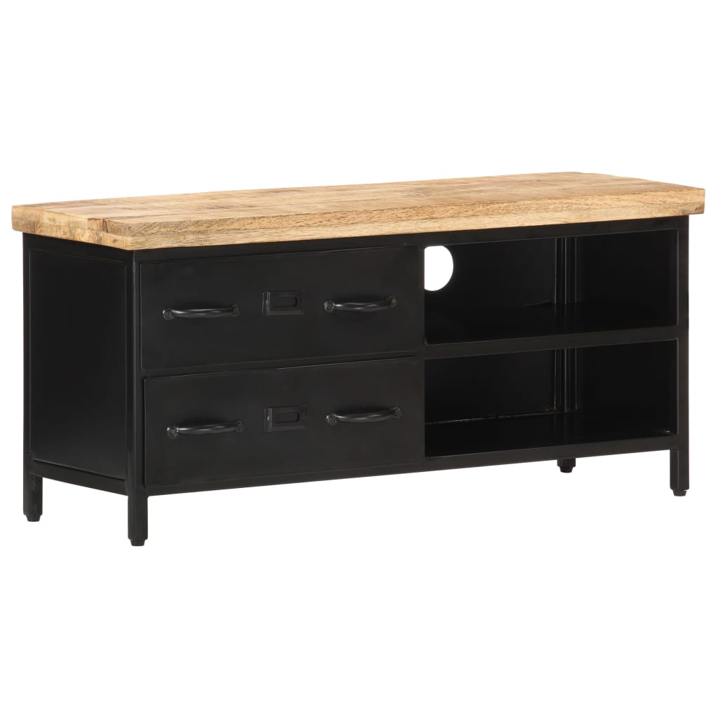 TV Cabinet 90x30x41 cm Rough Mango Wood - Tyrell & Tyrell