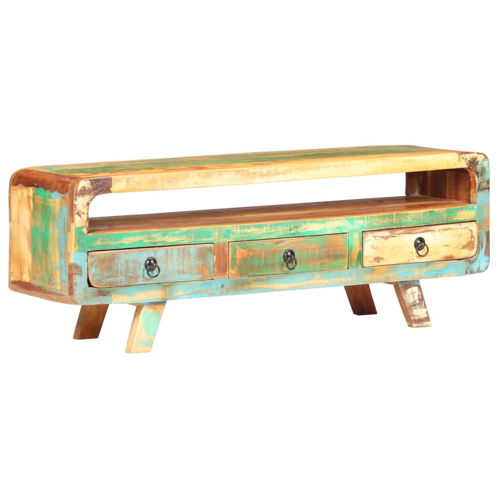 TV Cabinet 117x30x41 cm Solid Reclaimed Wood - Style and Chic