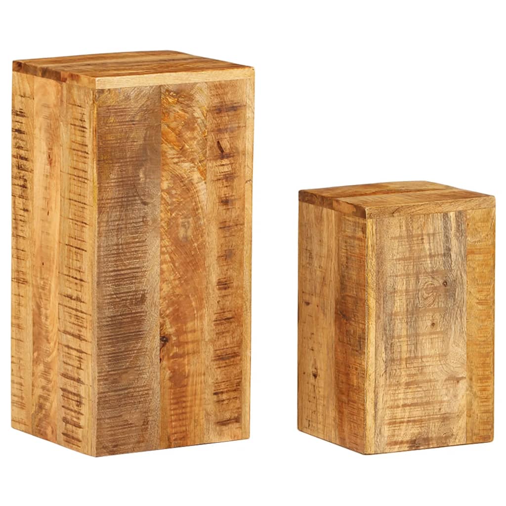 Plant Stands 2 pcs Solid Mango Wood - R and M Furniture