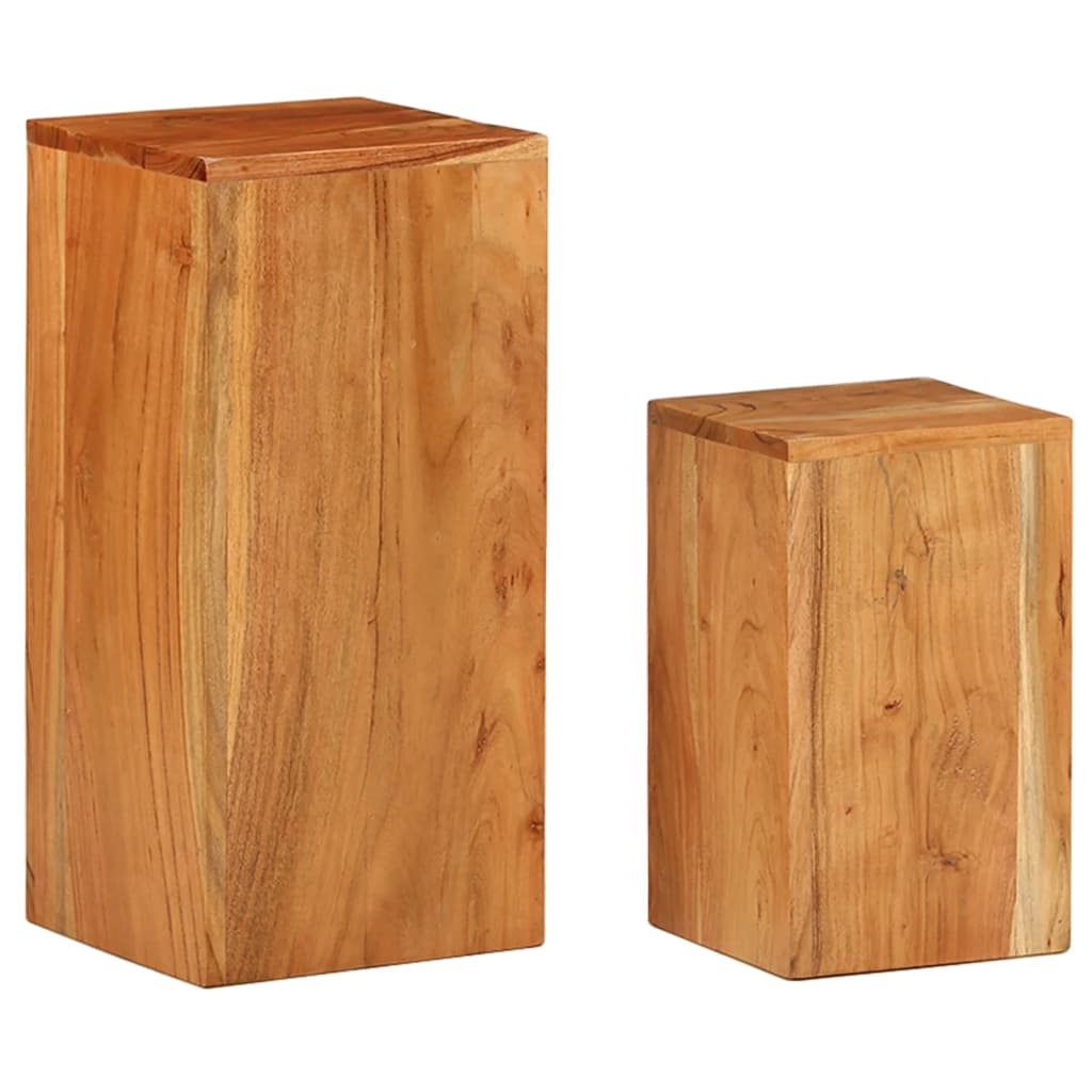 Plant Stands 2 pcs Solid Acacia Wood - Style and Chic