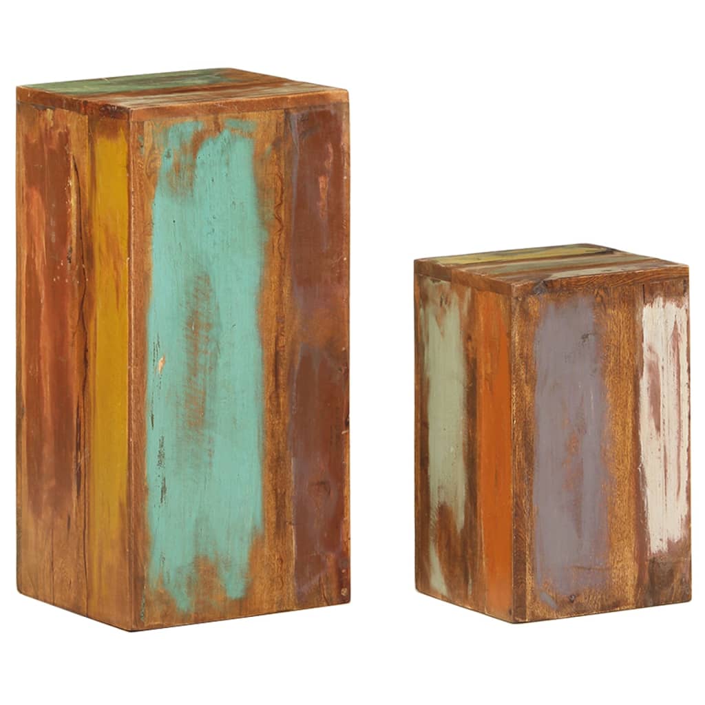 Plant Stands 2 pcs Solid Reclaimed Wood - Direct Imports