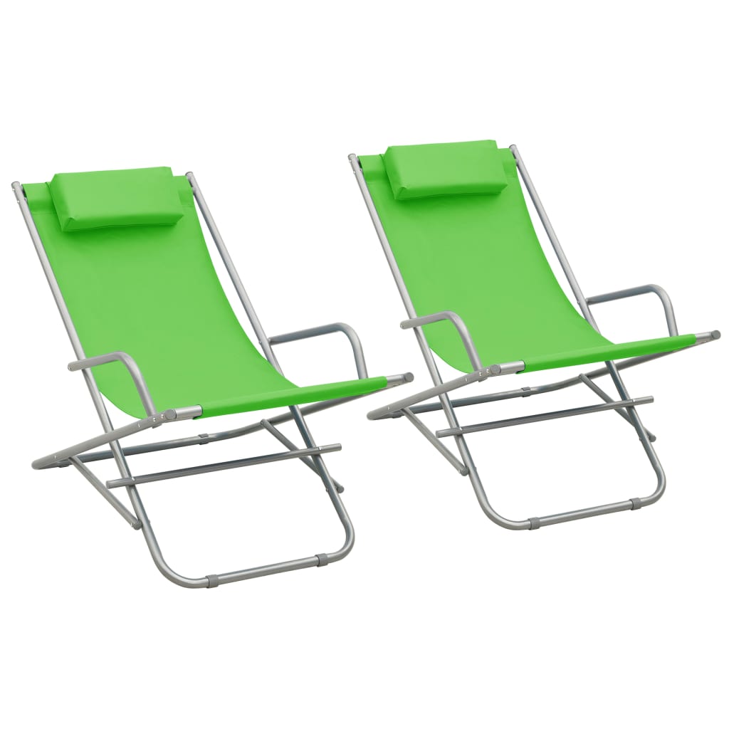 Rocking Chairs 2 pcs Steel Green - Sid & Sam