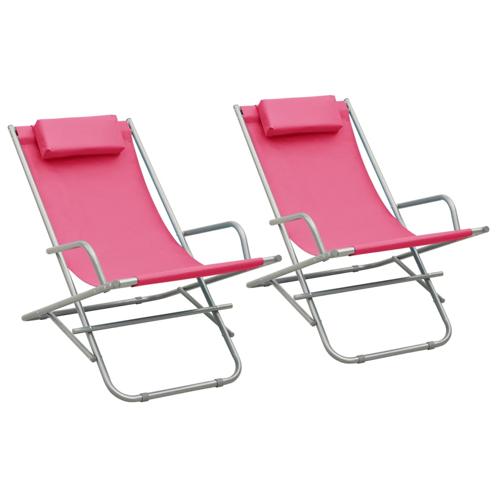 Rocking Chairs 2 pcs Steel Pink - Style and Chic