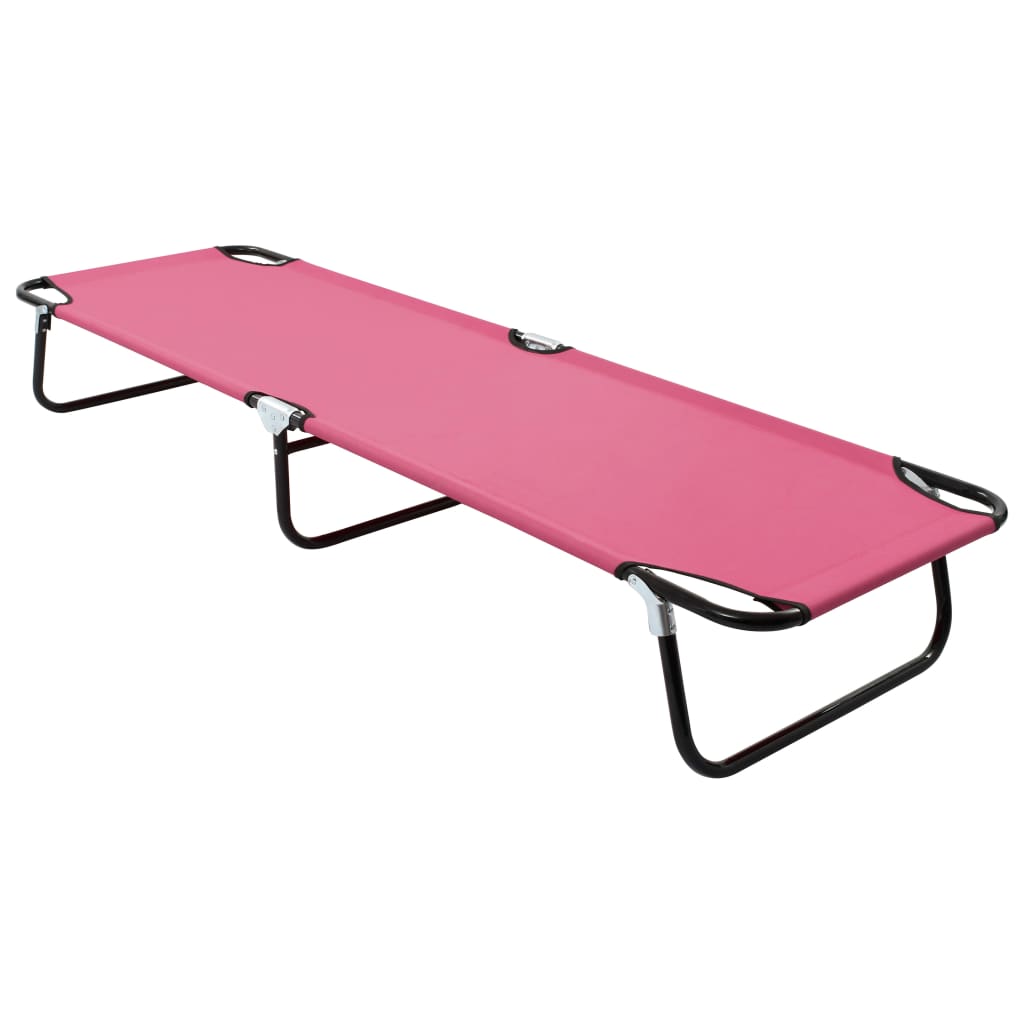 Folding Sun Lounger Steel Pink - Millennium Furniture