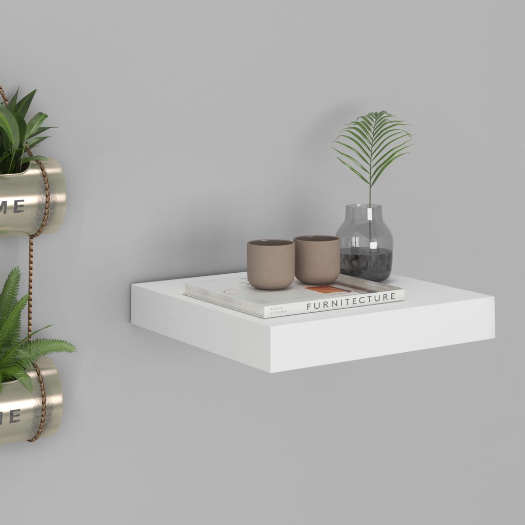 Floating Wall Shelf White 23x23.5x3.8 cm MDF - Unbeatable Bargains