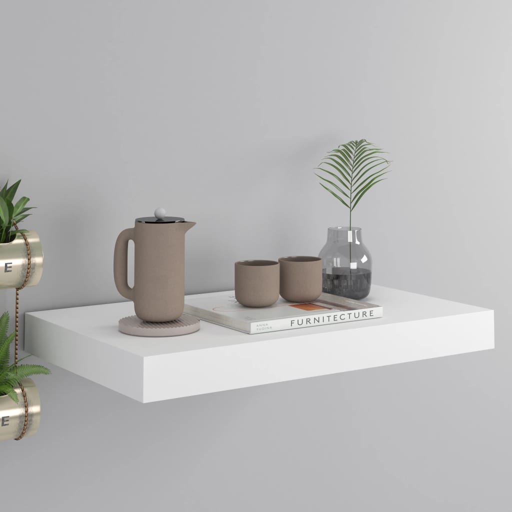 Floating Wall Shelf White 40x23x3.8 cm MDF - R and M Furniture