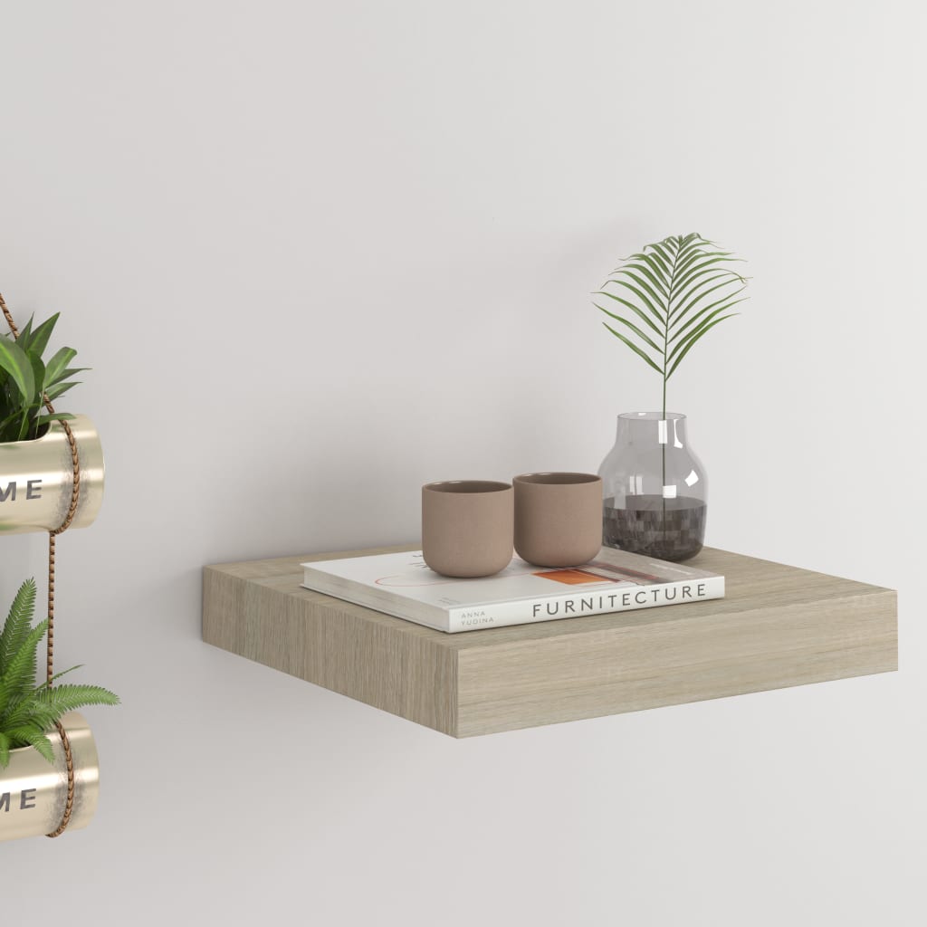 Floating Wall Shelf Oak 23x23.5x3.8 cm MDF - Design Hut