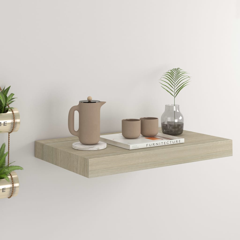 Floating Wall Shelf Oak 40x23x3.8 cm MDF - Sid & Sam