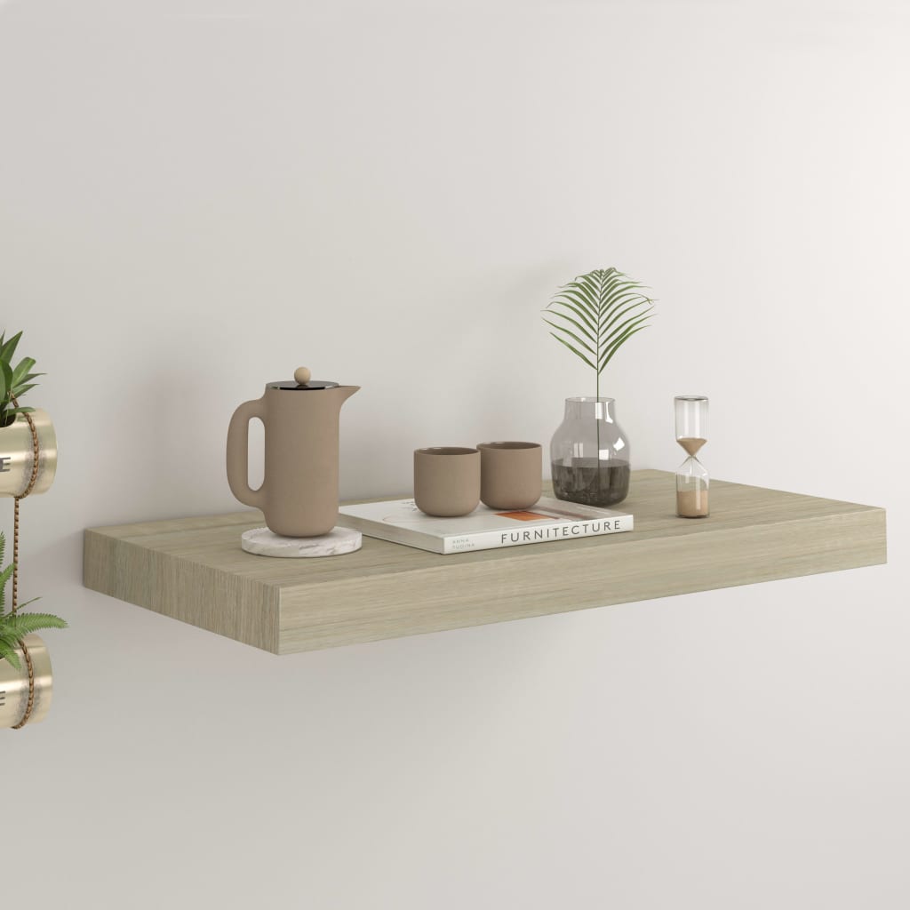Floating Wall Shelf Oak 50x23x3.8 cm MDF - Design Hut