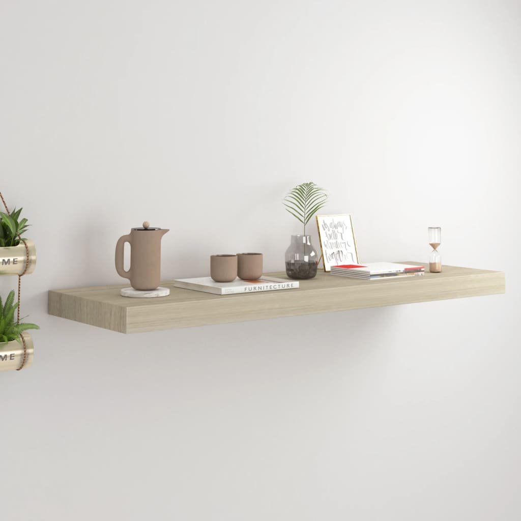 Floating Wall Shelf Oak 80x23.5x3.8 cm MDF - Unbeatable Bargains