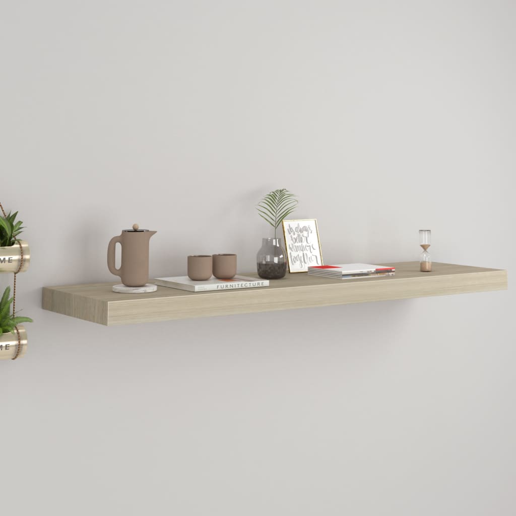 Floating Wall Shelf Oak 90x23.5x3.8 cm MDF - Unbeatable Bargains