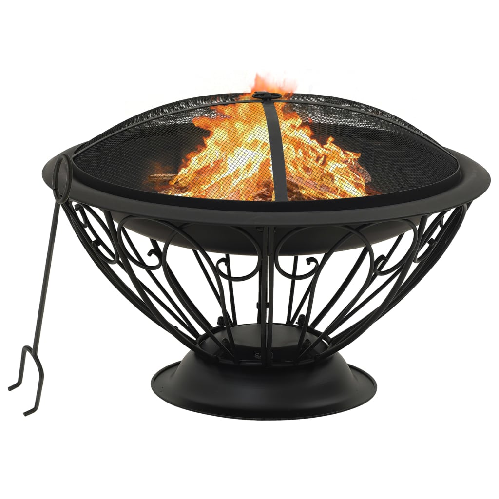 Fire Pit with Poker 75 cm XXL Steel - Discount Dealers