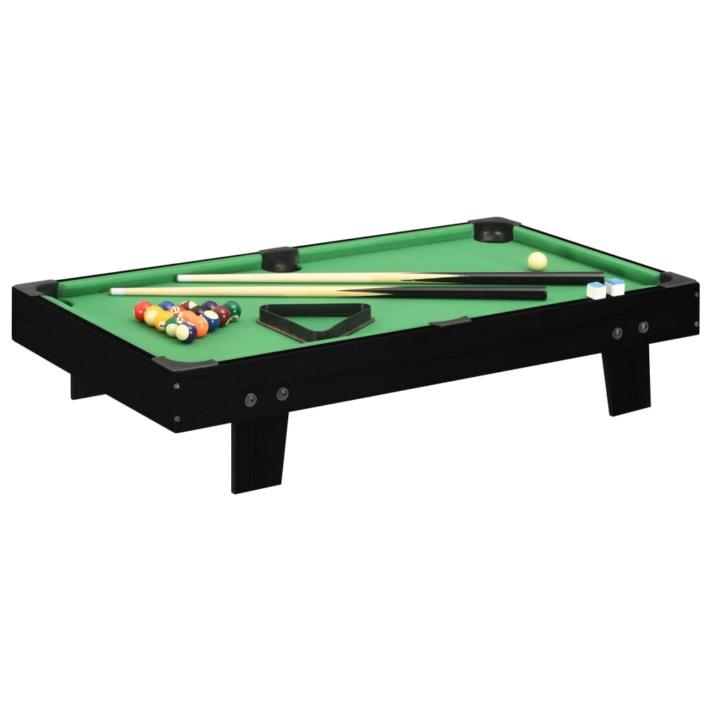 3 Feet Mini Pool Table 92x52x19 cm Black and Green - Tyrell & Tyrell