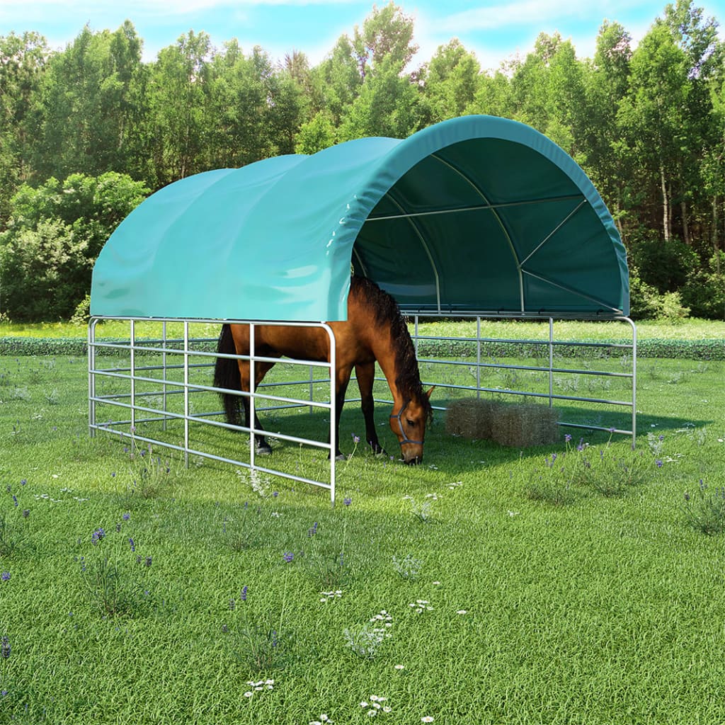 Livestock Tent PVC 3.7x3.7 m Green - R and M Furniture