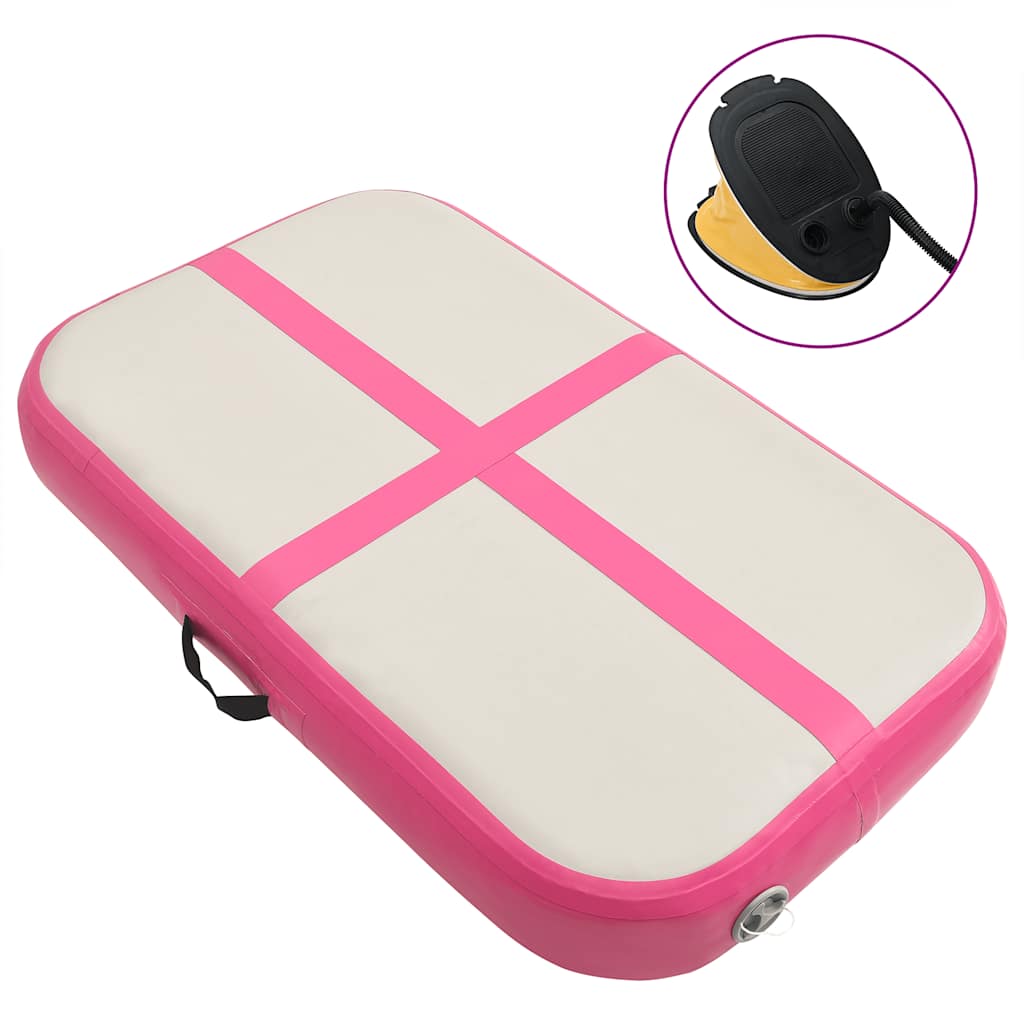Inflatable Gymnastics Mat with Pump 60x100x10 cm PVC Pink - Design Hut