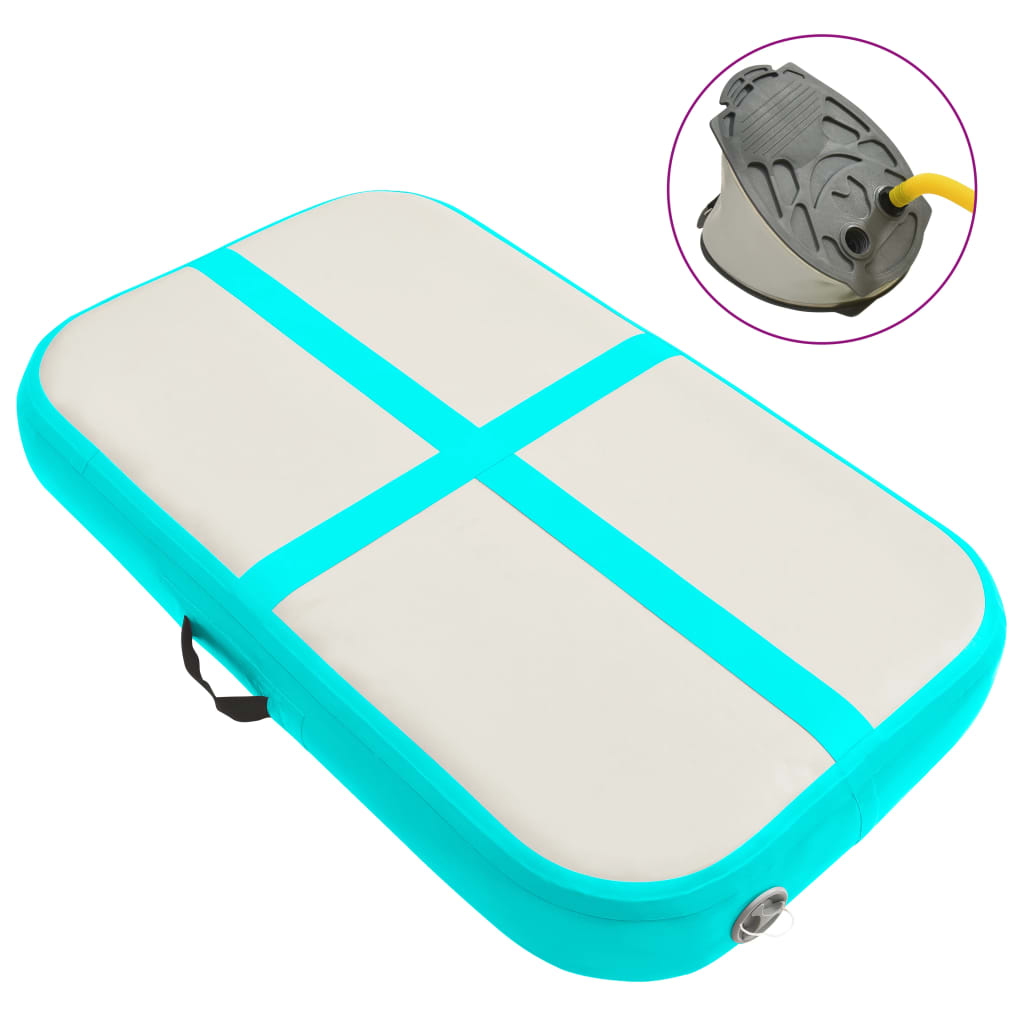 Inflatable Gymnastics Mat with Pump 60x100x10 cm PVC Green - Unbeatable Bargains