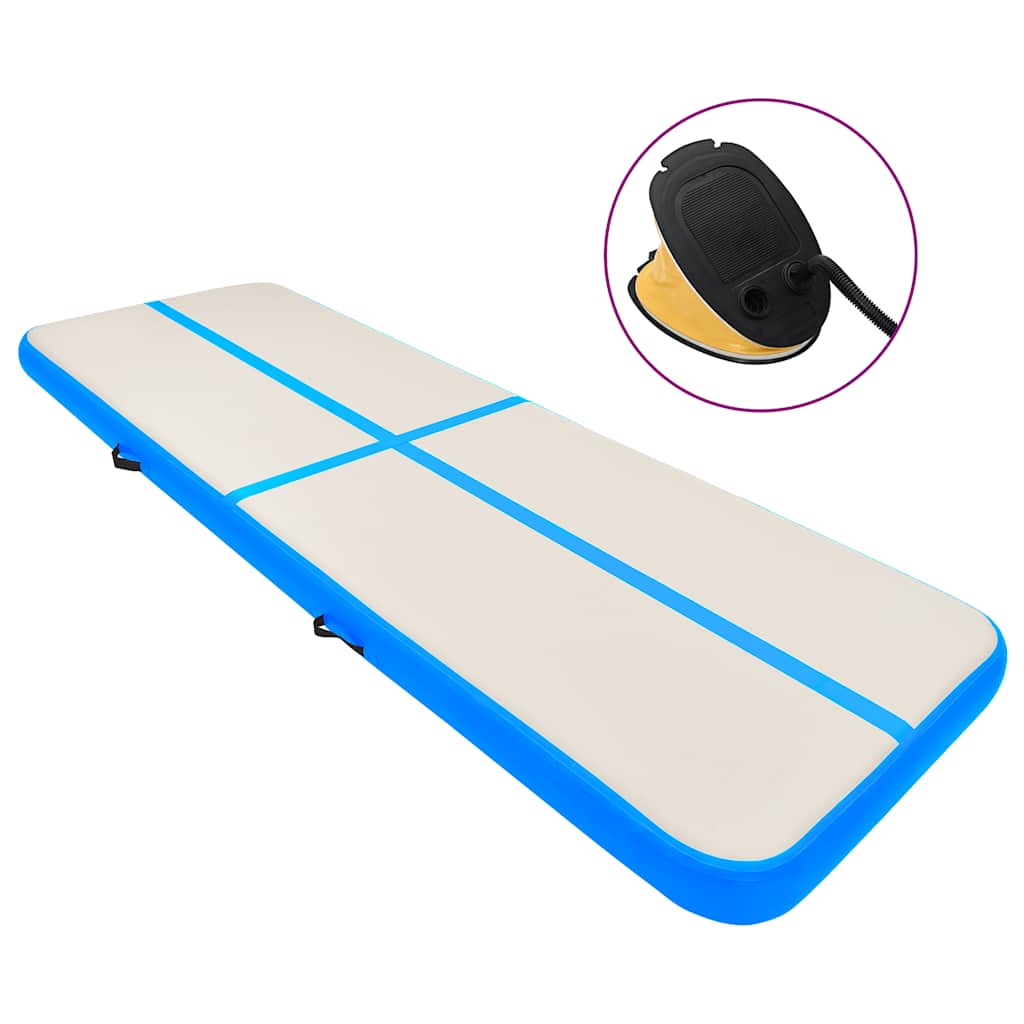 Inflatable Gymnastics Mat with Pump 300x100x20 cm PVC Blue - Millennium Furniture