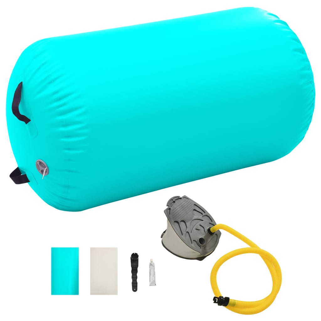 Inflatable Gymnastic Roll with Pump 100x60 cm PVC Green - Millennium Furniture