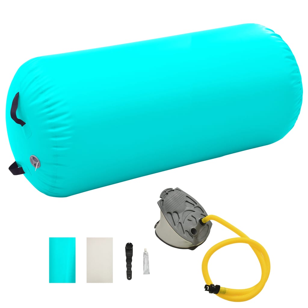 Inflatable Gymnastic Roll with Pump 120x90 cm PVC Green - Design Hut