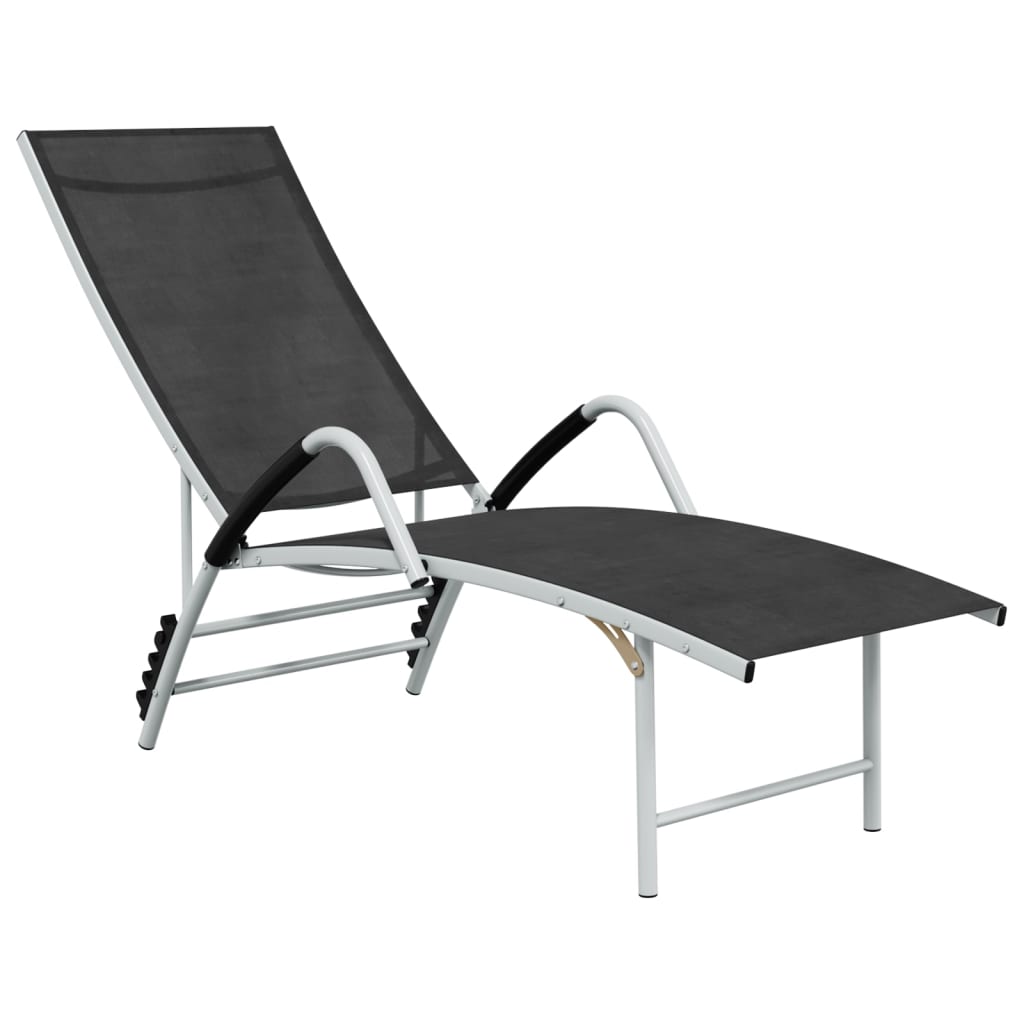 Sun Lounger Textilene and Aluminium Black - Sid & Sam