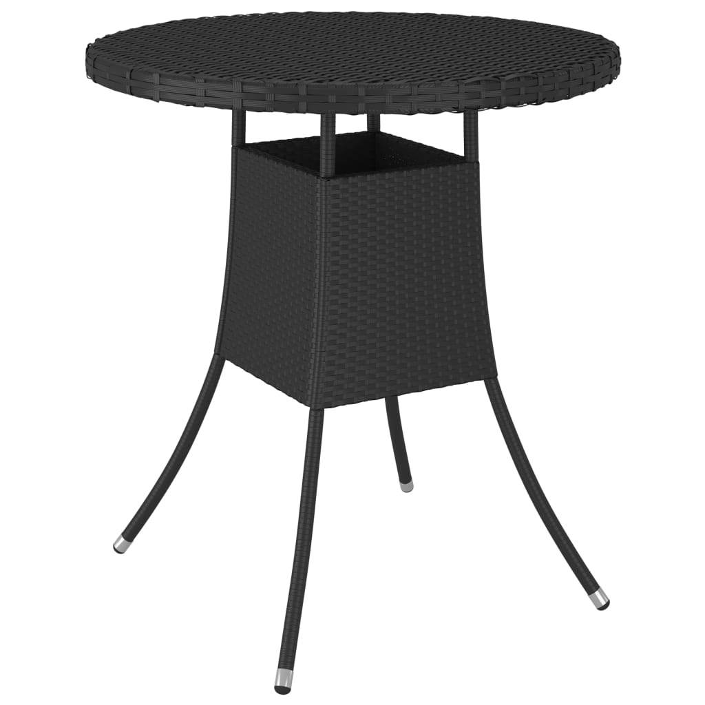 Garden Table Black 70x70x73 cm Poly Rattan - Millennium Furniture