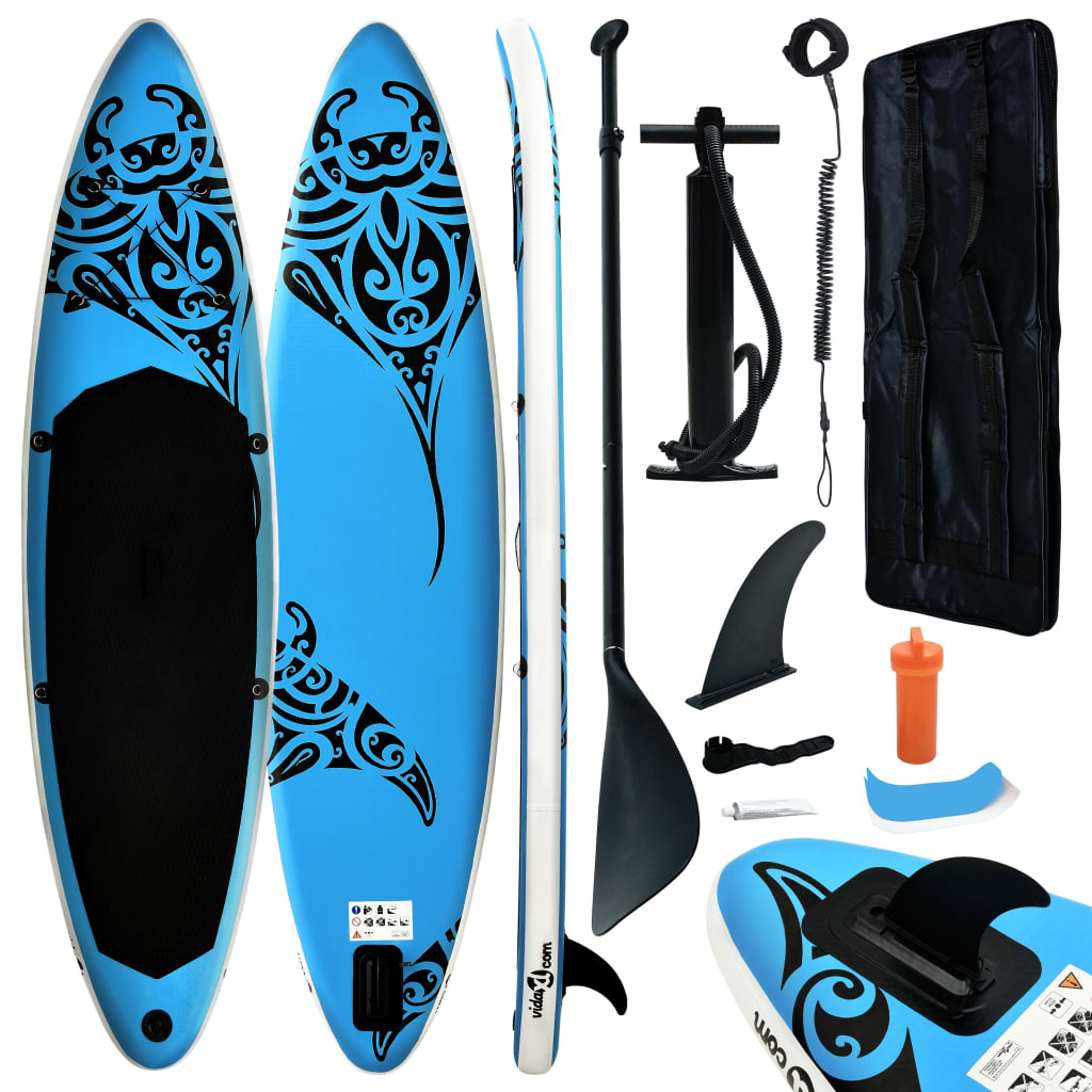 Inflatable Stand Up Paddleboard Set 305x76x15 cm Blue - Sid & Sam