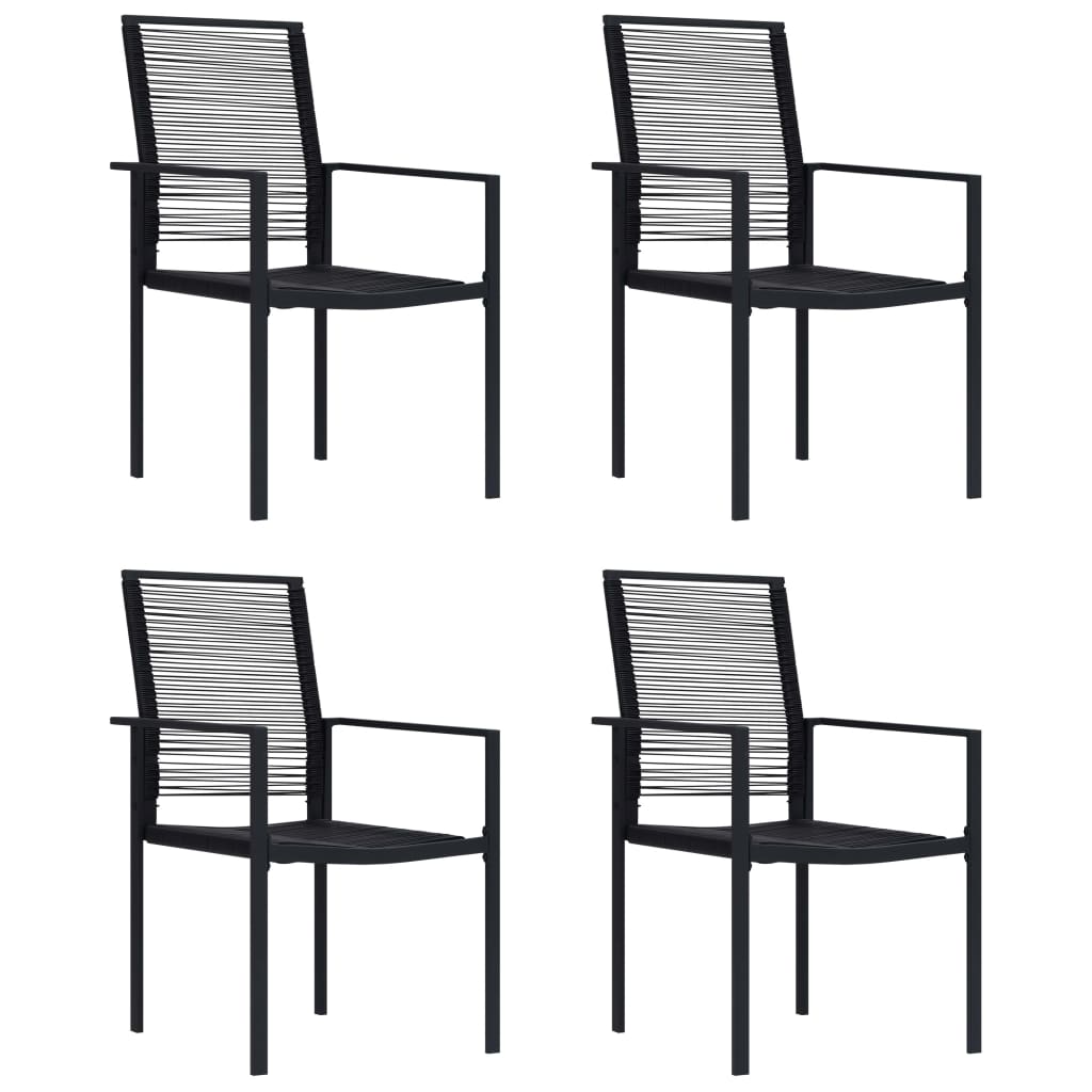 Garden Chairs 4 pcs PVC Rattan Black - Design Hut